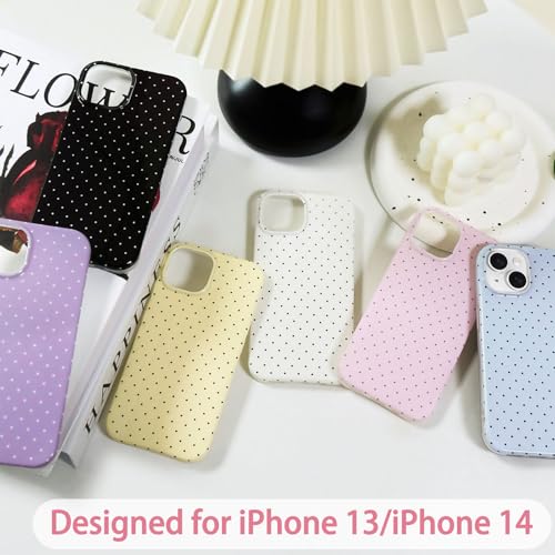 Hython for iPhone 14 Case & iPhone 13 Case Cute Polka Dot Aesthetic Design Simple Cover 6.1", Thin Slim Anti-Scratch Soft TPU Bumper Shockproof Rubber Protective Phone Cover Women Girls Girly, White - Image 5