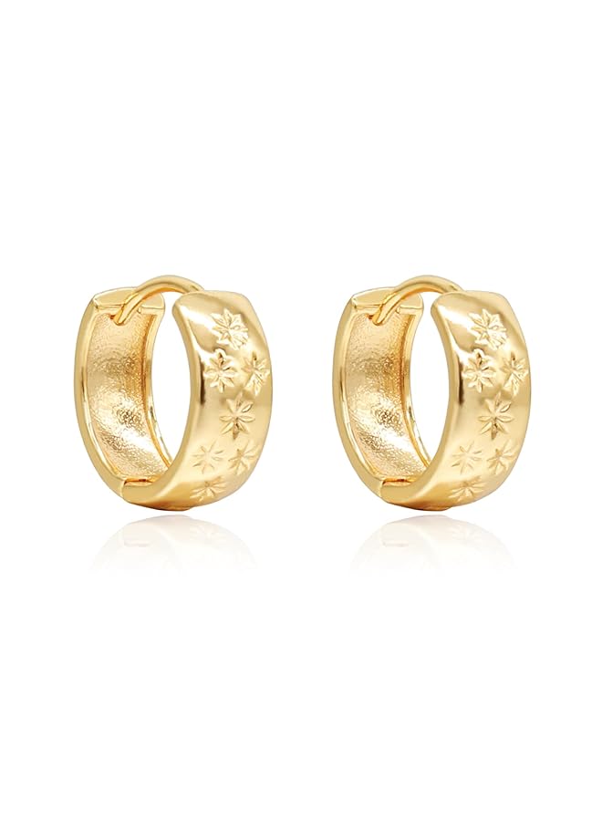 إيروريكس أقراط دائرية للنساء أقراط دائرية مطلية بالذهب عيار 18 قيراطًا أقراط دائرية خفيفة الوزن مضادة للحساسية للفتيات - Image 1