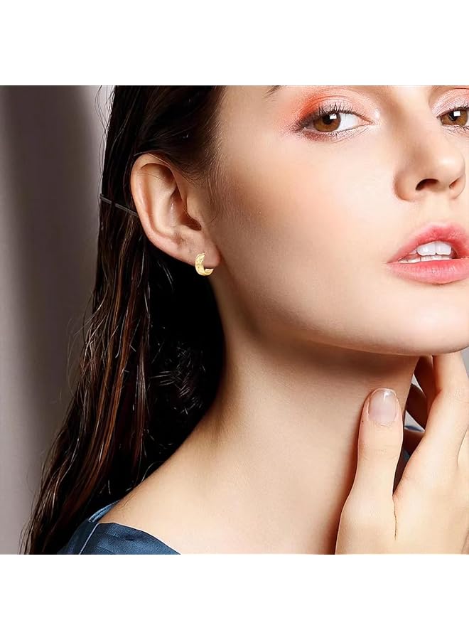 إيروريكس أقراط دائرية للنساء أقراط دائرية مطلية بالذهب عيار 18 قيراطًا أقراط دائرية خفيفة الوزن مضادة للحساسية للفتيات - Image 4