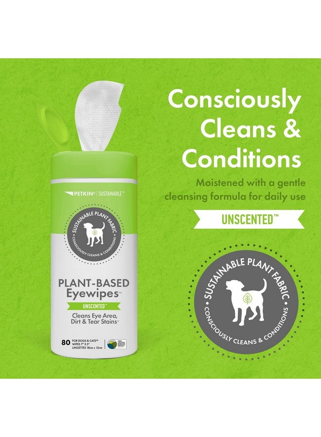 بيتكين مناديل عيون بيتكين النباتية، 80 منديل، عبوة من قطعتين - مناديل عيون مستدامة وقائمة على أساس حيوي للحيوانات الأليفة للكلاب والقطط - تنظف منطقة العين والأوساخ وبقع الدموع - تنظف وترطب بوعي - سهلة الاستخدام - بدون رائحة - Image 4