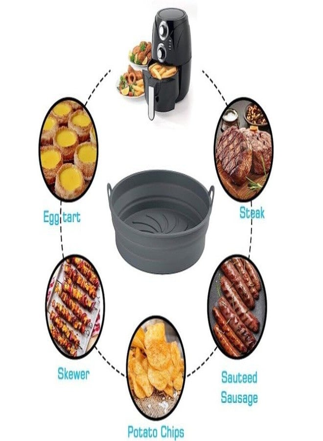TOKEZO 6 Pieces Air Fryer Silicone Liners Pot Replacement of Flammable Parchment Paper Airfryer Silicone Crock Pot Liners Airfly Oven/Microwave Accessories (Multi Color) - Image 3