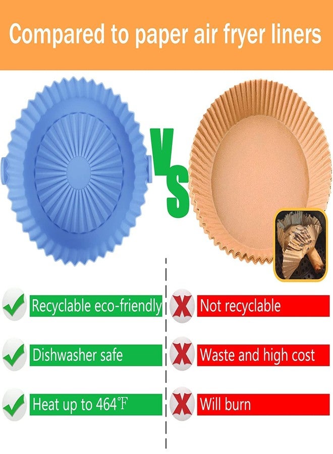 TOKEZO 6 Pieces Air Fryer Silicone Liners Pot Replacement of Flammable Parchment Paper Airfryer Silicone Crock Pot Liners Airfly Oven/Microwave Accessories (Multi Color) - Image 5