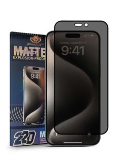 Xtiger 9H Hardness Matte Privacy Explosion Proof Tempered Glass Screen Protector for Apple iPhone 15 Pro Max – Full Coverage Anti Shock Anti Fingerprint Smudge Proof