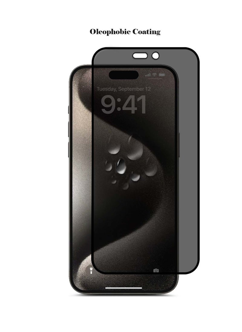 Xtiger - Xtiger 9H Hardness Matte Privacy Explosion Proof Tempered Glass Screen Protector for Apple iPhone 15 Pro Max – Full Coverage Anti Shock Anti Fingerprint Smudge Proof - Image 1