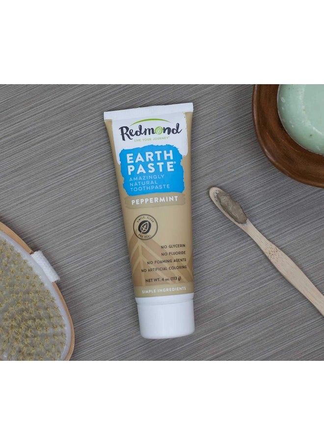 Redmond - Earthpastenatural Nonfluoride Toothpaste 4 Ounce Tube (3 Pack Peppermint) - Image 1
