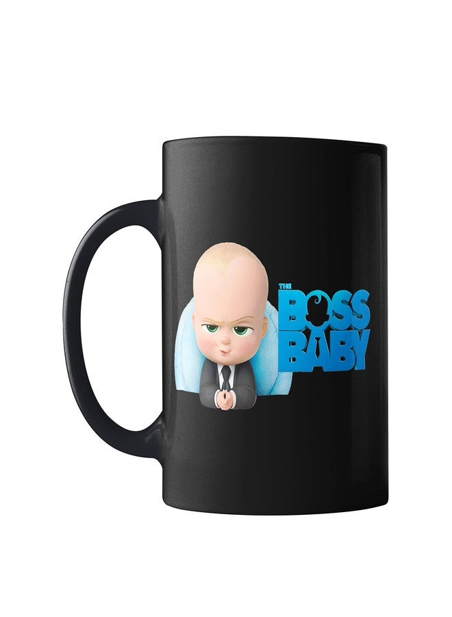 Gen7 Black Color Mug with 'Boss Baby' Printed Coffee. Birthday Festive Party & Celebration Gift to Your Friend Brother Sister, Boyfriend Girlfriend 11 Oz. (350 ml Pack of 1) Ceramic Black Coffee Mug - Image 1