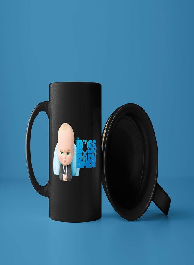 Gen7 Black Color Mug with 'Boss Baby' Printed Coffee. Birthday Festive Party & Celebration Gift to Your Friend Brother Sister, Boyfriend Girlfriend 11 Oz. (350 ml Pack of 1) Ceramic Black Coffee Mug - Image 2