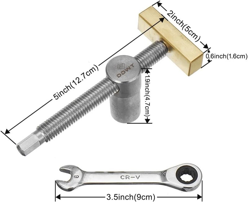 DDWT 2 Pack Bench Dog Clamp 34 Inch Dog Hole Clamp Woodworking Adjustable Workbench Stop Stainless Steel Brass 19mm - Image 3