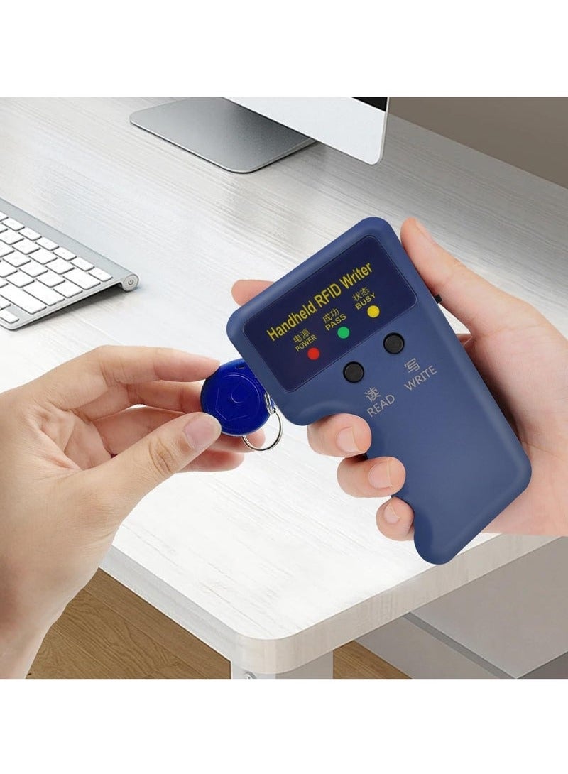 Professional Handheld RFID 125KHz ID Card, Portable Duplicator, Copier Reader Duplicator for Contactless 125KHz ID HID AWID Cards for Access Control System with 1 Key Fobs+ 1 Card - Image 3