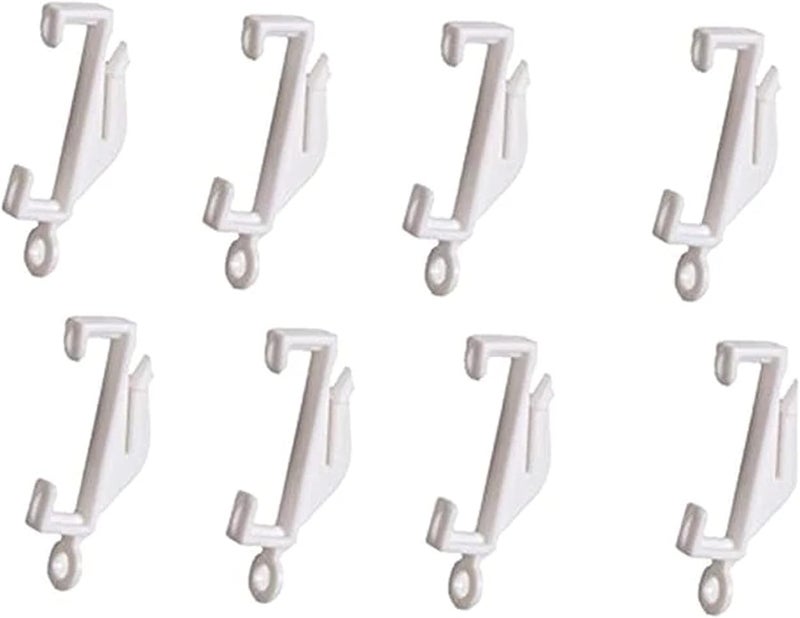 بلاستيفيك خطافات انزلاقية لقضبان الستائر من بلاستيفيك، خطافات ستائر بلاستيكية بيضاء، خطافات انزلاقية لقضبان الدش وقضبان الصور، حلقات انزلاقية (عبوة من 100 قطعة) - Image 2