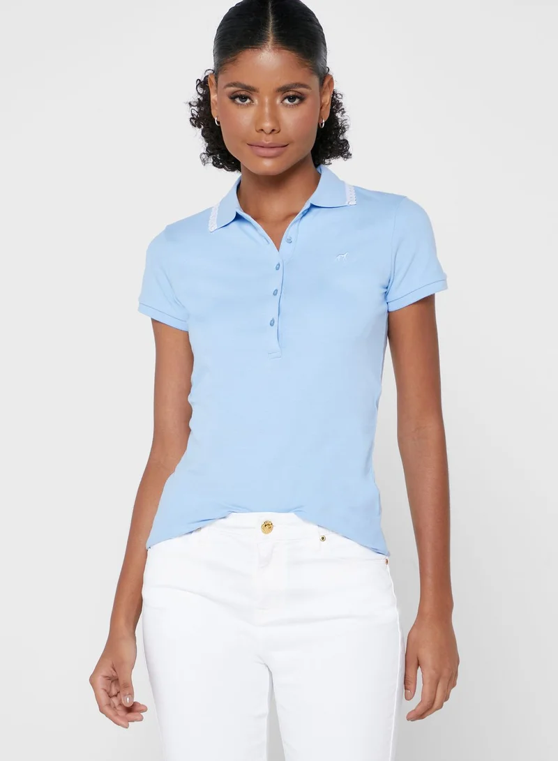 Sacoor Brothers Button Detail Logo Polo