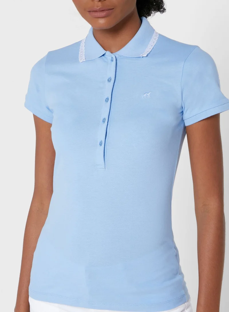 Sacoor Brothers Button Detail Logo Polo