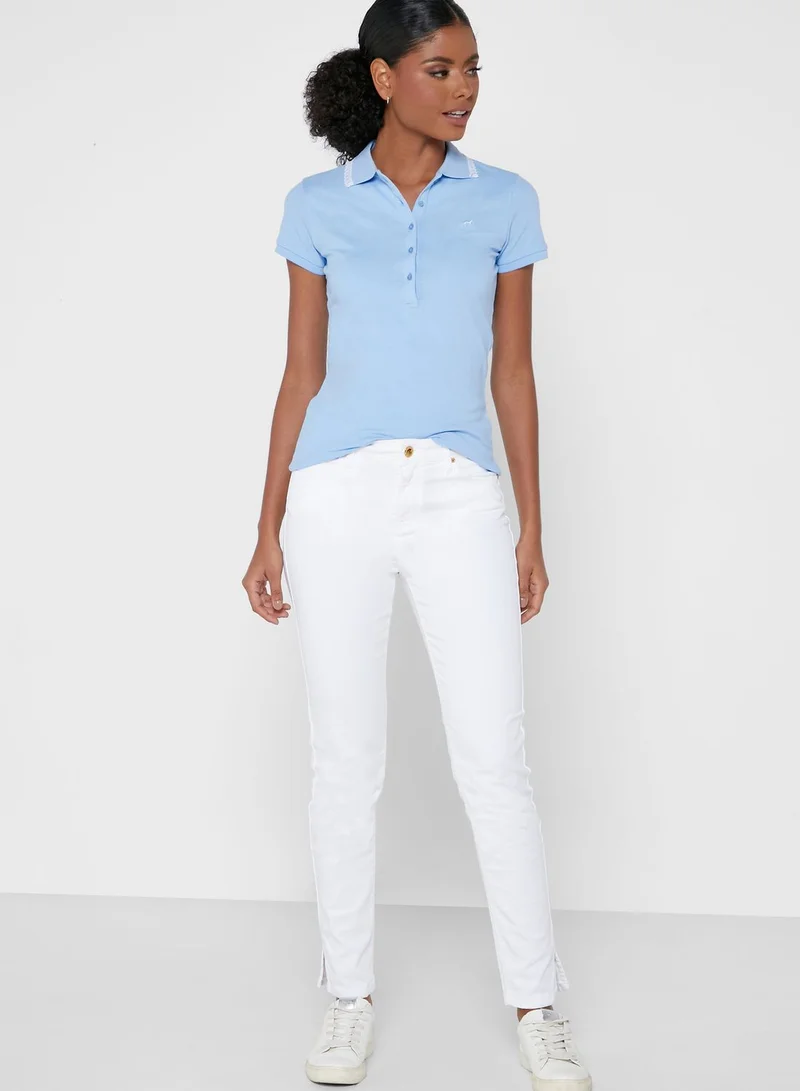Sacoor Brothers Button Detail Logo Polo