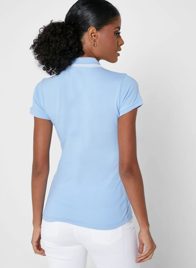 Sacoor Brothers Button Detail Logo Polo
