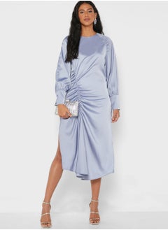 GHOSPELL Balloon Sleeve Ruched Dress  - Image 4