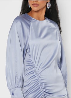GHOSPELL Balloon Sleeve Ruched Dress  - Image 3