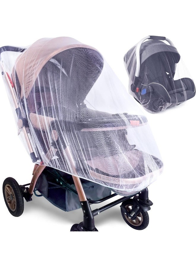 Sysmie 2 Pack Baby Mosquito Net for Strollers Carriers Car Seats Cradles - Image 1