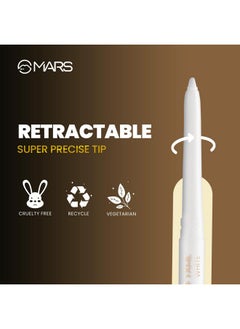 Mars Kohl Of Fame Up To 12 Hours Stay Kajal | Smudgeproof & Waterproof | Long Lasting (0.35G) (White)  - Image 4