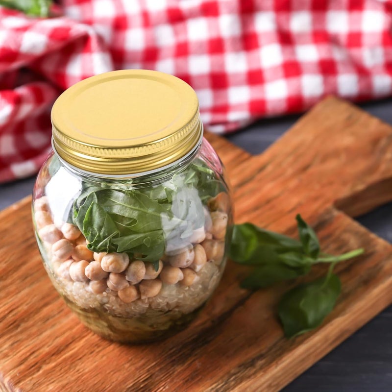 12pcs 70mm Wide Mouth Mason Jar Lids, Golden Metal Airtight Sealing Caps for Yogurt Jars and Kitchen Storage - Image 5