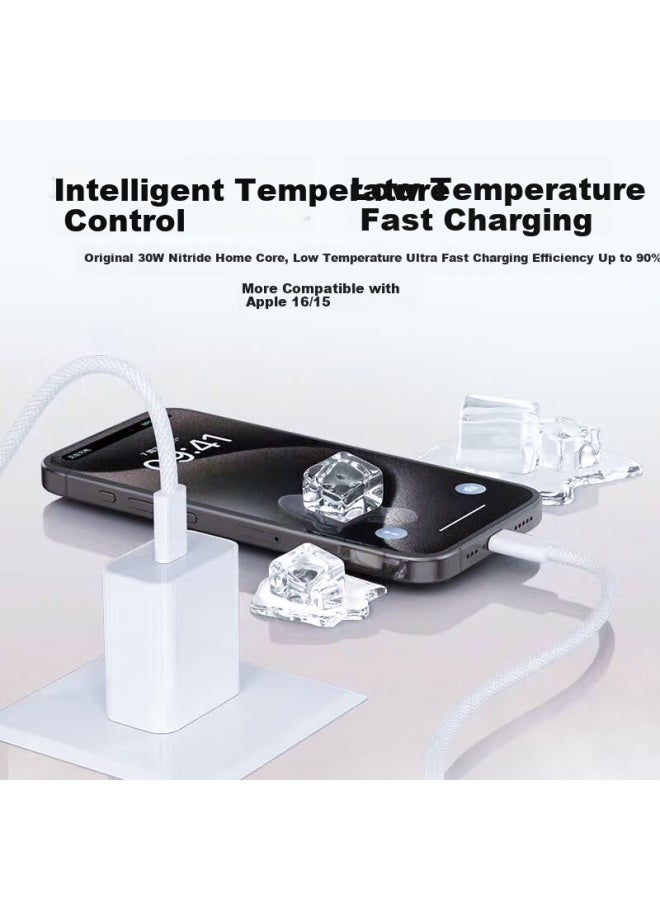Ky Kangyou Apple Charger Set, Pd30w Gan Fast Charging Head, Compatible With Apple Iphone17/15/16/pro/max/air/ipad Charging Adapter - Image 2