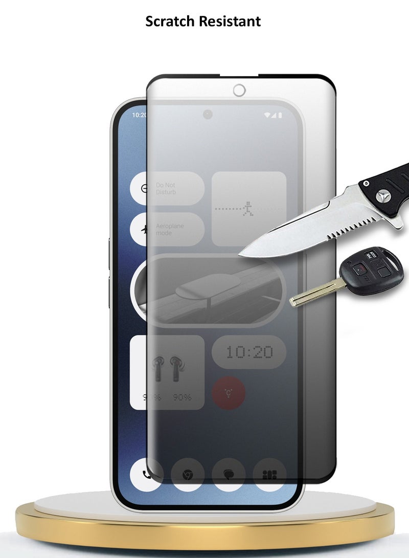 دبليو تيك Nothing Phone 2a 5G 2024 / Nothing Phone (2a) Plus Premium E2E Privacy Full Glue غطاء كامل واقي شاشة زجاجي مقسى - شفاف / أسود - Image 5