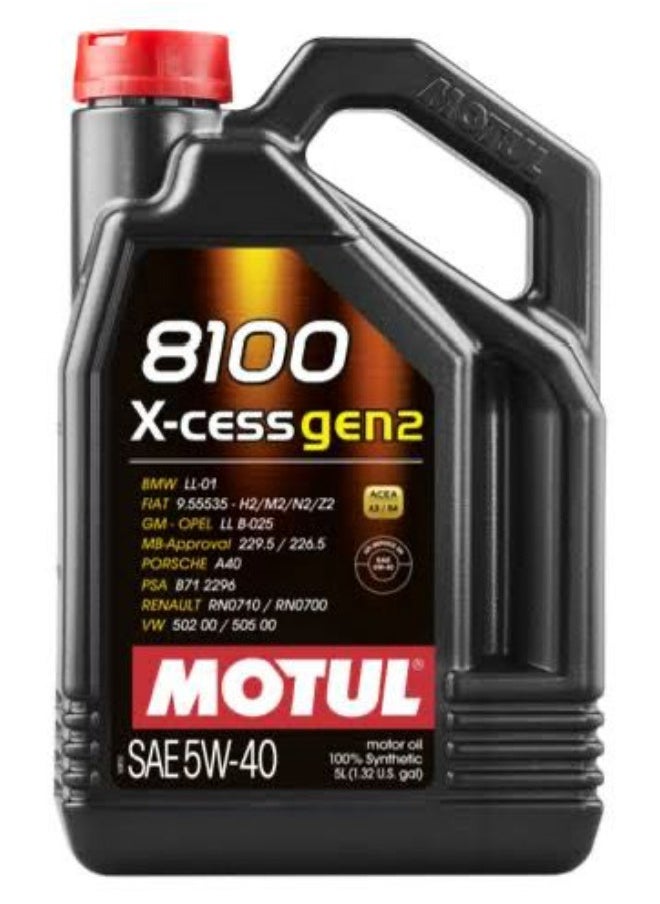 MOTUL - Car Engine Oil 8100 X-CLEAN GEN2 5W40 5L - Image 1