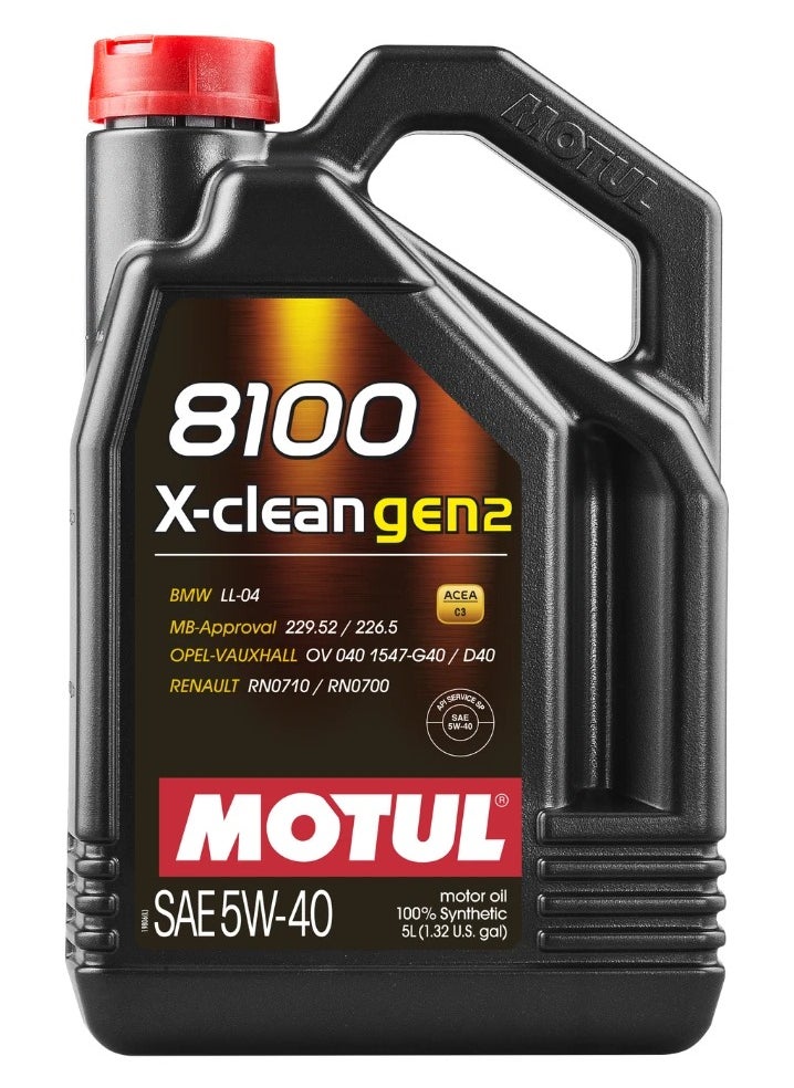 MOTUL - Car Engine Oil 8100 X-CLEAN GEN2 5W40 5L - Image 1