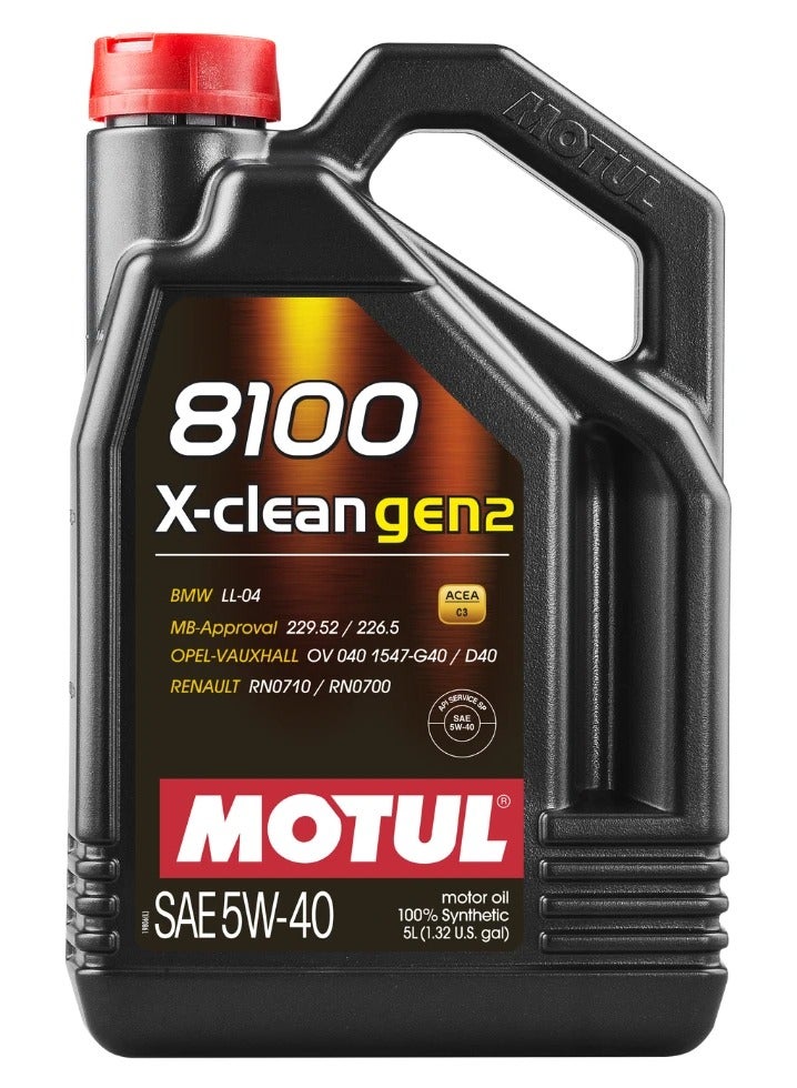 MOTUL Car Engine Oil 8100 X-CLEAN GEN2 5W40 5L - Image 2
