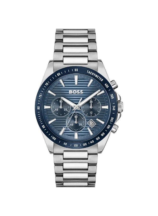 Hugo Boss Strike Chronograph Men's Watch – Model 1514240 | 41mm Stainless Steel, Blue Dial, Tachymeter Bezel - Image 1