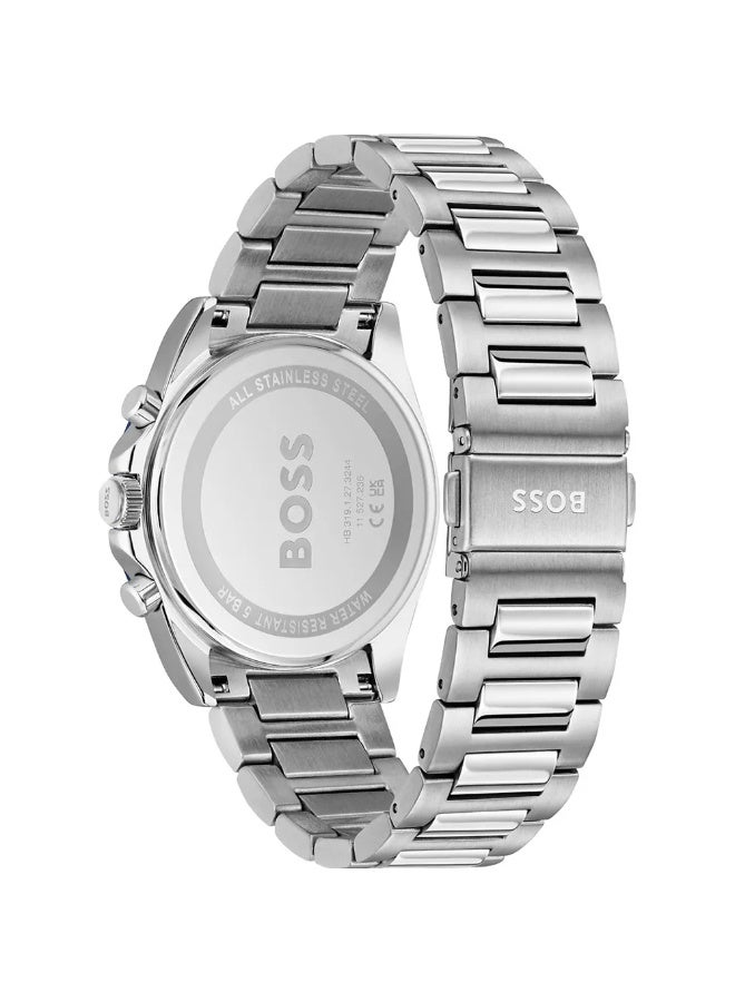 Hugo Boss Strike Chronograph Men's Watch – Model 1514240 | 41mm Stainless Steel, Blue Dial, Tachymeter Bezel - Image 4