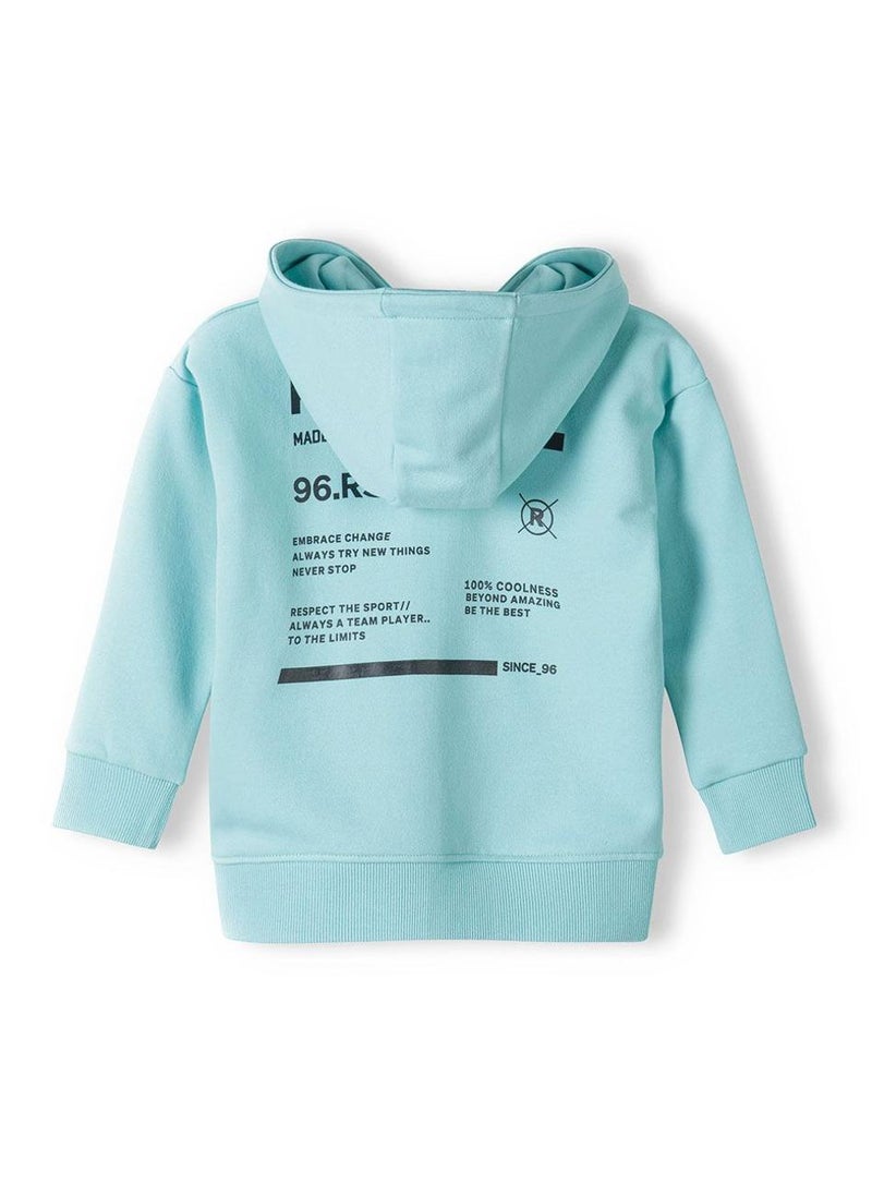 MINOTI Boys' Zip-Up Hoodie with Front Print and Kangaroo Pockets  - Image 3