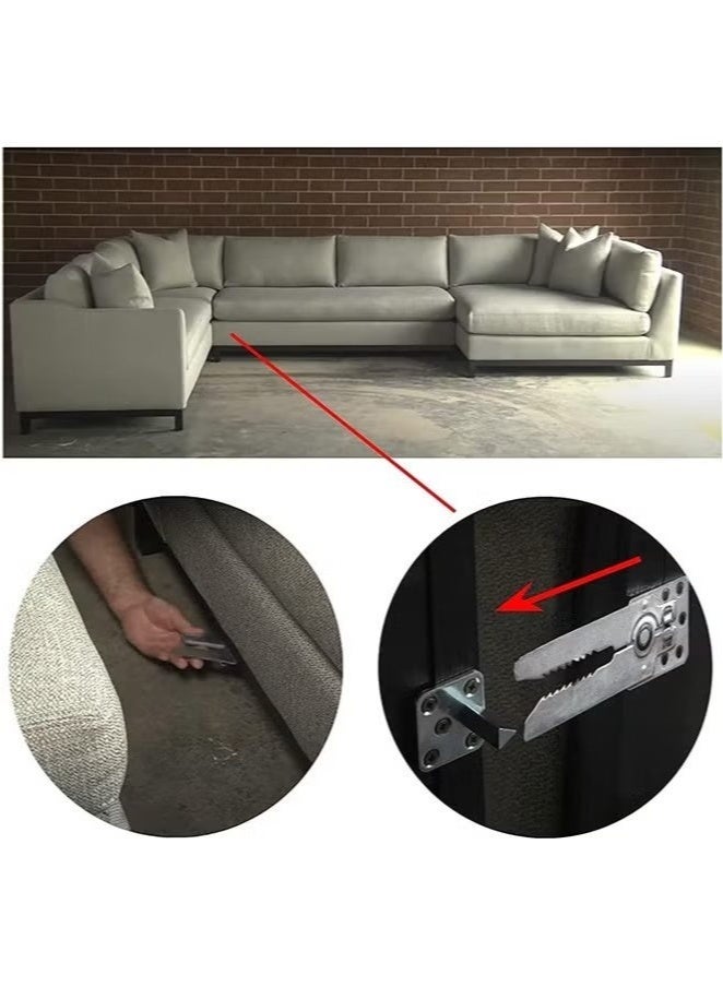 SHAOZHEN 2 Pack Sofa Connector Sectional Couch Connector with Screws, Universal Sectional Clips Sofa Connection Bracket Hooks Buckle for Sliding Sofas - Image 5