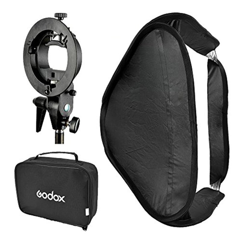 GODOX Softbox with S Type Bracket Bowens S Mount Holder Foldable Mini Size 8080cm Soft Box Kit for Flash Camera Studio Photography - Image 2