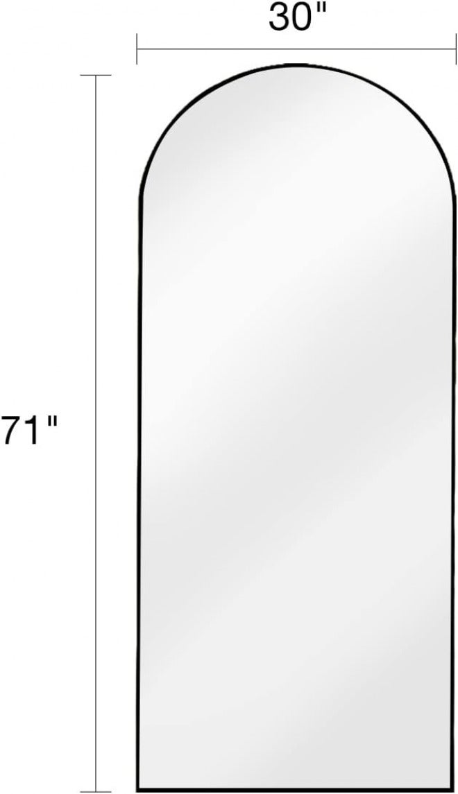 ITSRG Full-Length Mirror with Stand, 30 x 71 inches, Floor Mirror, Freestanding, Curved Wall Mirror, Oversized Full-Length Mirror, Black Full-Length Arch Mirror, Full-Length Wall Mirror KSA market compliant quality - Image 2