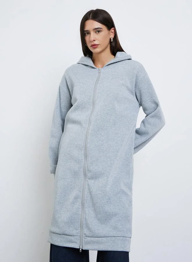 ستايلي جاكيت عملي بغطاء رأس وسحاب أمامي