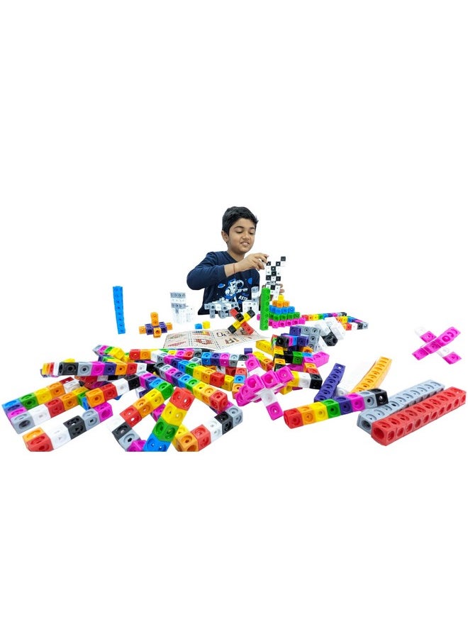 StepsToDo - StepsToDo Math Learning Cubes Set 200 Number Blocks, 200 Face Plates, 108 Stickers, 20 Activity Cards, Activity Guide Hands-On STEM Educational Toy for Kids, Counting, Patterns, Place Value - Image 1
