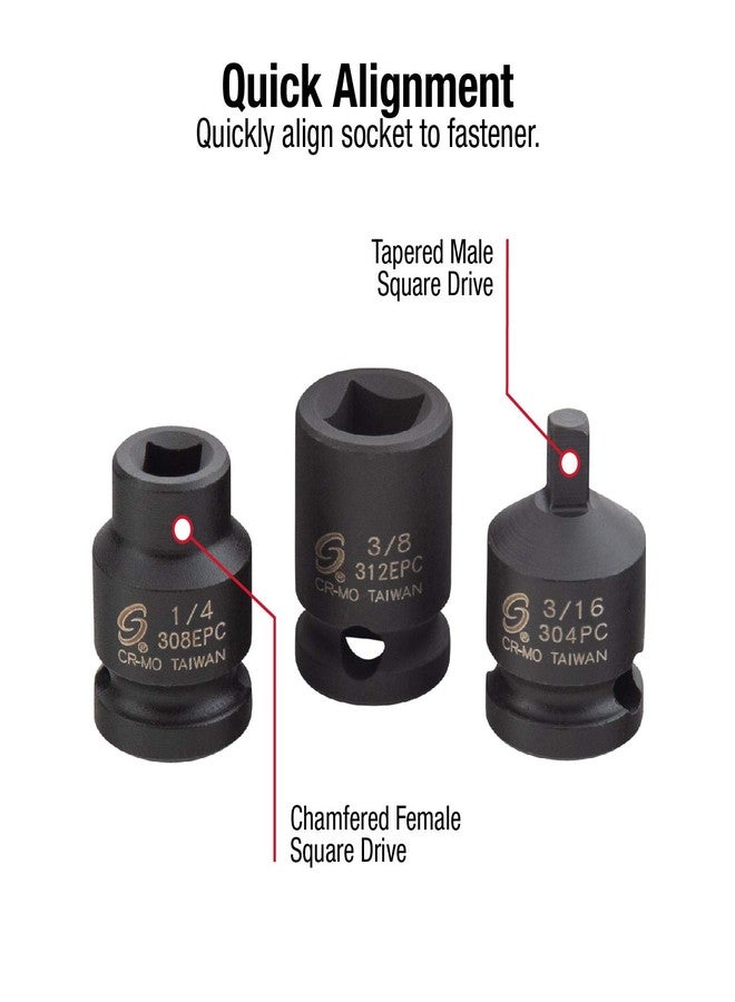 SUNEX TOOLS 3841, 3/8 Inch Drive Pipe Plug Socket Set, 11-Piece, SAE, 7/16" - 5/8", Cr-Mo Steel, Tapered Male Square Drive, Chamfered Female Square Drive, Heavy Duty Storage - Image 3