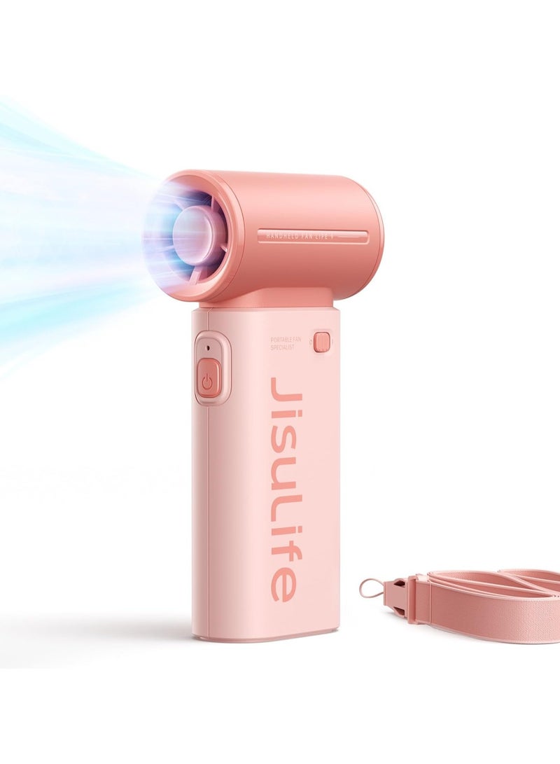 JISULIFE Portable Handheld Fan, Mini USB Rechargeable Fan [18H Max Cooling Time], 5000mAh Small Battery Personal Makeup - Image 1