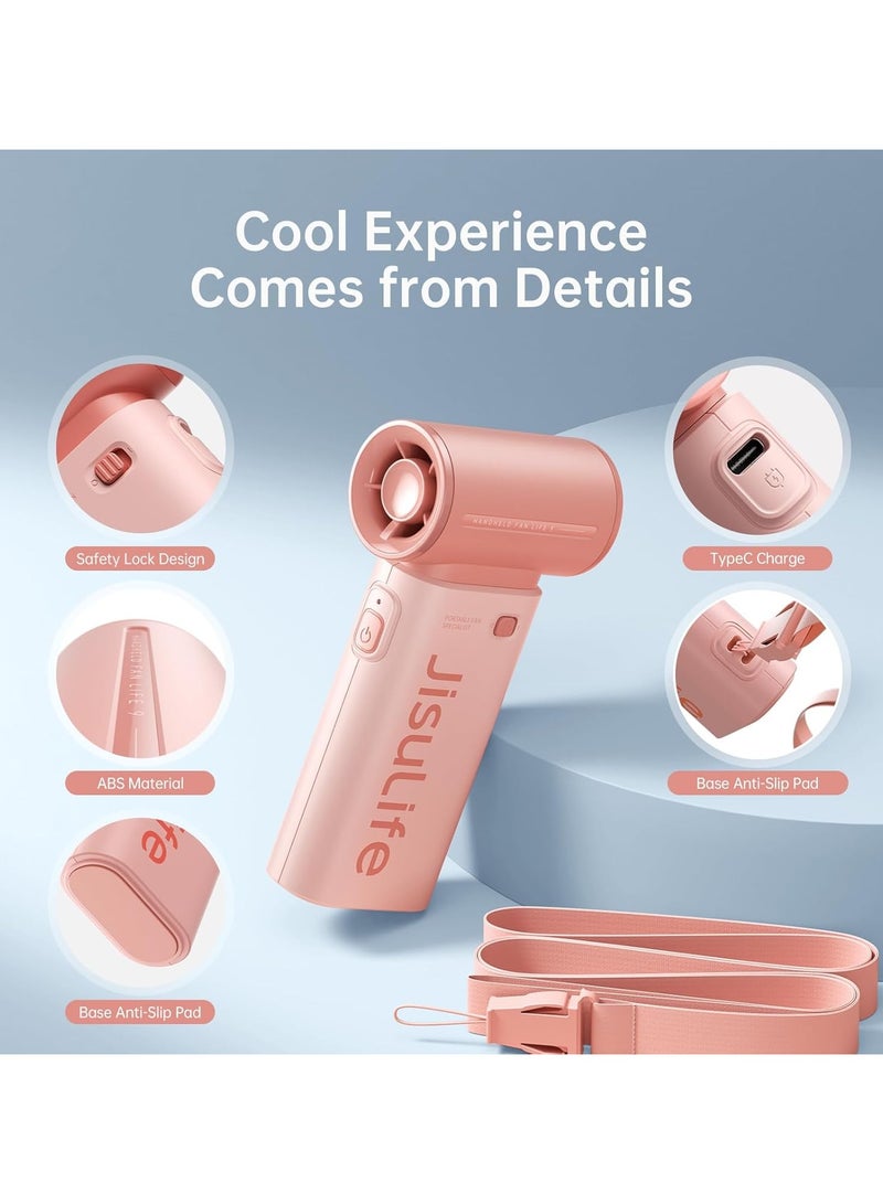 JISULIFE Portable Handheld Fan, Mini USB Rechargeable Fan [18H Max Cooling Time], 5000mAh Small Battery Personal Makeup - Image 3