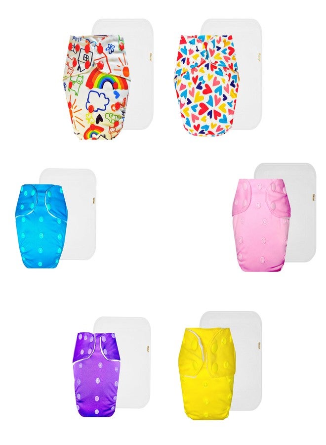 حفاضات دمبلدو القماشية الممتازة مع حشوة قطنية (عبوة من 6) | ناعمة ولطيفة | وسادة ماصة بست طبقات | مناسبة للسفر | مثالية للأطفال الصغار | من 3 أشهر إلى 3 سنوات | للجنسين - Image 1