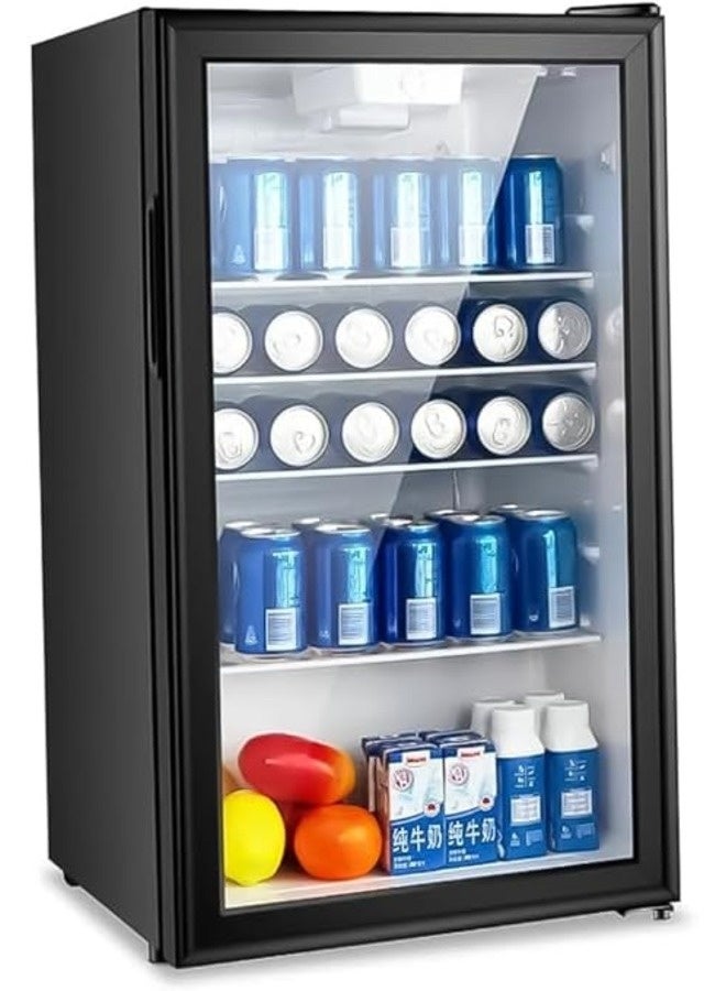 LC Multi-Functional Mini Fridge with Glass Door Display, 73L Capacity, Adjustable Temperature, LED Light, Compact Beverage and Snack Cooler for Home, Office, Dorm, Salon, or Café With 2 Year Warranty - Image 1