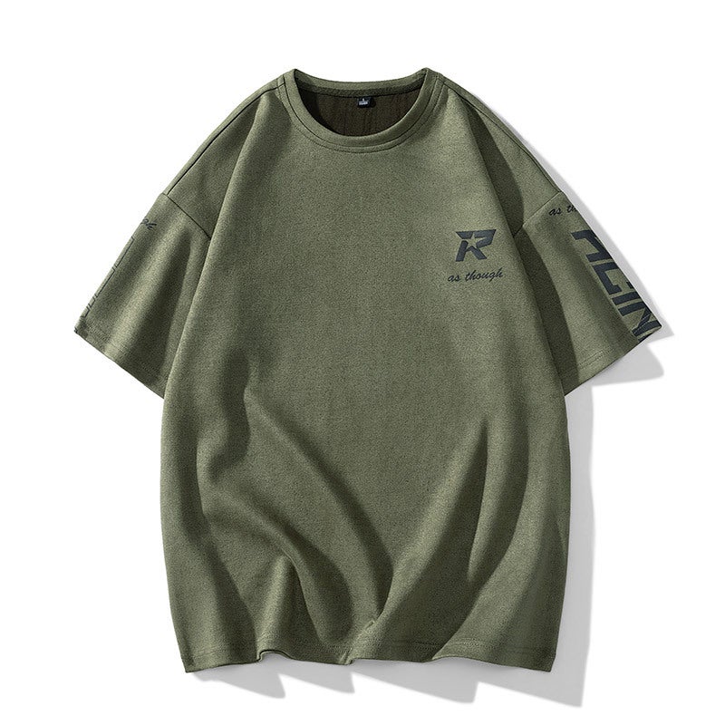 Star T-Shirt American Retro Black Suede Short-Sleeved Summer Half-Sleeved Men'S Youth Wear - Image 4