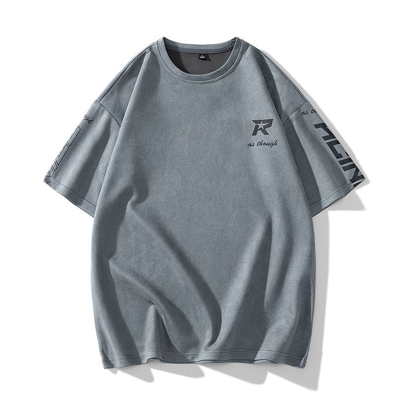 Star T-Shirt American Retro Black Suede Short-Sleeved Summer Half-Sleeved Men'S Youth Wear - Image 5