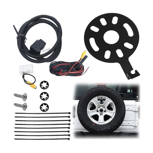 HZEL Car Spare Tire Backup Camera, Waterproof Auto Rear View Reverse Camera with Wire Adapter, Vehicle Accessories, Compatible with 2007-2018 Wrangler 2009-2015 Patriot 2007-2014 Freedom - Image 1