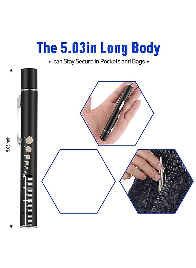 Photon Medical Pen Light, USB Rechargeable LED Penlight Mini Flashlight with 2 LED Sources, Reusable LED Penlight for Students Doctors Nurses (Black) - Image 2