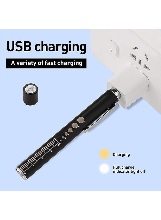Photon Medical Pen Light, USB Rechargeable LED Penlight Mini Flashlight with 2 LED Sources, Reusable LED Penlight for Students Doctors Nurses (Black) - Image 4
