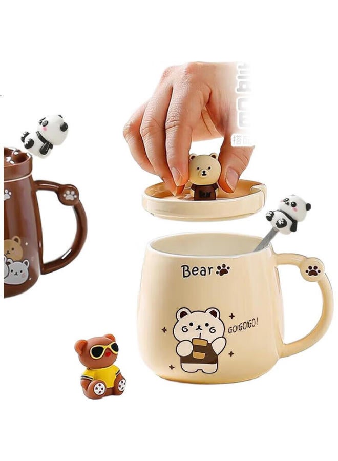 Pakchoice Ceramic Cute High-Value Ladies' Mark Cup With Lid For Girlfriend'S Birthday Women'S Day Gift Water Cup - Image 3