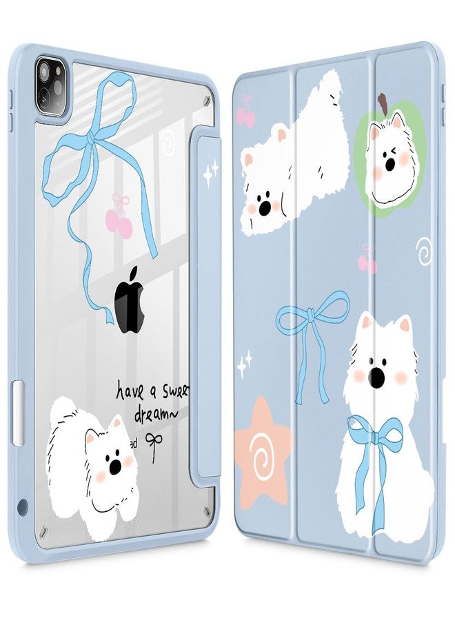May Chen for iPad Pro 11 inch M2 4th Generation 2022, iPad Pro 11 3rd/2nd/1st Gen, Case with Transparent Shockproof Back Cover [Built-in Pencil Holder, Auto Sleep/Wake, Cute Puppy - Image 1