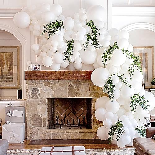 Iyovgoo 110Pcs White Balloons Different Sizes 1812105 Inch Matte White Latex Balloon Garland Arch Kit for Wedding Bridal Shower Engagement Anniversary Graduation Birthday Party Decorations Supplies - Image 1