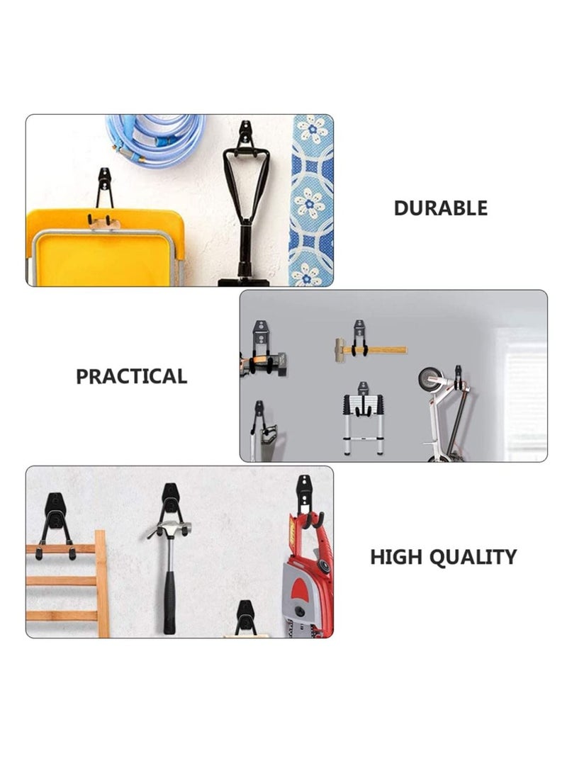 Y&D 2pcs Garage Storage Hook Wall Mount Utility Hanger Bike Rack Horizontal Metal Adjustable Bicycle Holder Flip Up Organizing Ladder Hoses  - Image 2